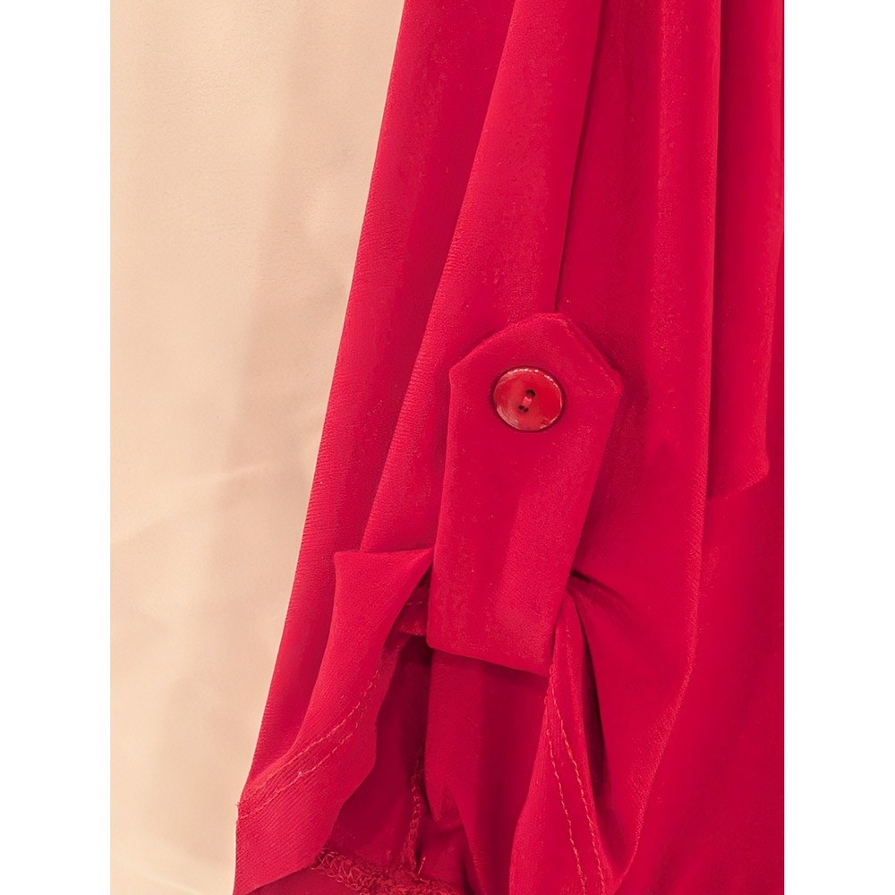 Clara Sun Woo Women's Red Dolman Sleeve Top Made in USA Size L - Picture 4 of 7